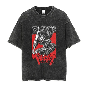 T-shirts délavés à l'acide avec logo personnalisé pour hommes 100% coton Streetwear grande taille à prix raisonnable - Product Image 1