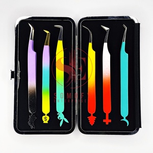 Pinzas para Pestañas de Acero Inoxidable Personalizables Somofy Enterprises, Punta Lisa de 10 mm, Duraderas, Precisas, con Agarre Fuerte, Nueva Parte Inferior - Product Image 1