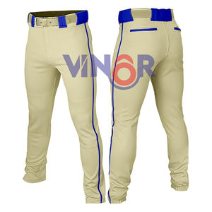 Pantalons de baseball personnalisés haute performance pour hommes, unis, à séchage rapide, respirants, pantalons de baseball personnalisés pour hommes, longueur complète - Product Image 3