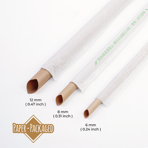 Pajitas desechables de fibra de té de Taiwán 12mm * 21cm envueltas individualmente para acampar - Product Image 2