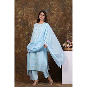 ชุดคุรตะผ้าฝ้ายปักลายลำลอง ผ้าชีฟอง แขนสามส่วน - Product Image 4