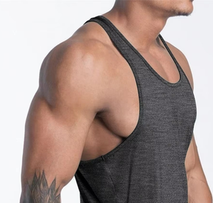 Débardeur de sport à séchage rapide, coupe athlétique, décontracté, pour homme, en coton tricoté et élasthanne, respirant, col rond, personnalisable - Product Image 5
