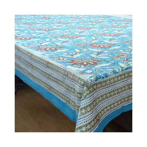 New Products Indian Factory Direct Manufacturer Outlets' Handmade <b>Tablecloth</b> Green Leaf Print Hare Patte Bulk Supply - Product Image 5