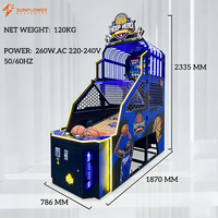 Máquina de Juego Arcade de Baloncesto Automática Electrónica que Funciona con Monedas, Street Hoops con Canasta de Metal y Pantalla de Alta Definición