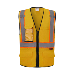 เสื้อกั๊กนิรภัยสีเหลืองสำหรับผู้ชาย ราคาโรงงาน สีพื้น คุณภาพพรีเมียม ผลิตจากโพลีเอสเตอร์ รับทำโลโก้ตามสั่งจากบังกลาเทศ - Product Image 1