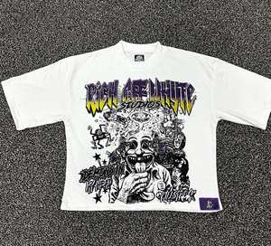 Logo personnalisé 240 Gsm 100% Coton T Shirt Hommes Graphique Vintage Streetwear Épaule tombante Hip Hop Sérigraphie - Product Image 1