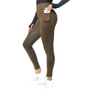 Mujeres de alto rendimiento inteligente de invierno de cintura alta de silicona para montar a caballo mallas ecuestres medias en varios colores - Product Image 3