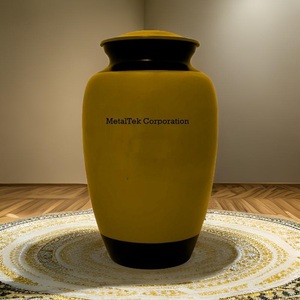 โกศโลหะสองสีเขียวมะกอกดำสำหรับงานศพสำหรับผู้ใหญ่โกศเก็บขี้เถ้าอนุสรณ์แบบคลาสสิก - Product Image 4