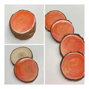 Ensemble de sous-verres colorés en résine époxy et en pierre faits à la main, tampons de boisson artistiques modernes pour café et tables à manger - Product Image 1