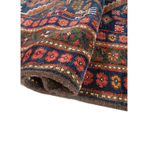 Tapis en laine noué à la main Kiaan Blue, grande surface, géométrique abstrait, rectangulaire, 3D, pour salon, Prayer-Paem-314 - Product Image 2