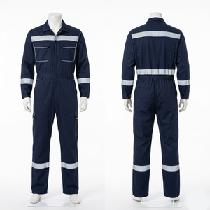Combinaison de sécurité pour hommes, uniforme 240 GSM en polycoton, bande réfléchissante orange, vêtements de travail industriels, impression de logo personnalisée, combinaison uniforme - Product Image 5