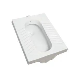 Highest Selling White Ceramic Squatting Toilet Pan with Fender and Trapway Manufactured in India Available for Bulk Buyers