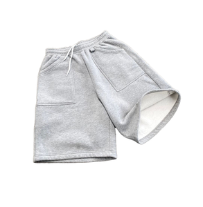 <b>Men's</b> Casual Fleece <b>Shorts</b> Solid 100% Cotton Heavyweight Summer Beach Gym Wear Quick Dry Breathable Cozy Custom Logo Mid <b>Waist</b> - Product Image 1