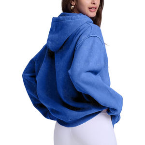 Sweat-shirts à capuche pour femmes en molleton lourd surdimensionné, lavage à l'acide, écologiques, respirants, séchage rapide, brodés, 100% coton - Product Image 6