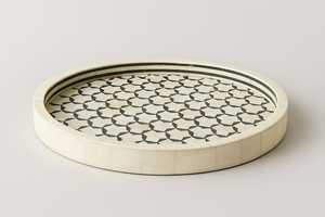 Bandeja con incrustaciones de hueso ecológica de primera calidad con patrón floral intrincado para mesa de comedor o uso en la cocina Suministro MUNDIAL DE LA India - Product Image 6