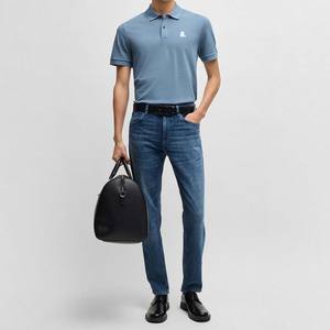 เสื้อเชิ้ตผู้ชายทรงปกติ ผ้าเจอร์ซีย์ใยไผ่ 100% ระบายอากาศได้ดี แขนสั้น สีพื้น - Product Image 1