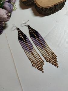 Boucles d'oreilles en perles faites à la main Bijoux de bal de Bohême - Product Image 3