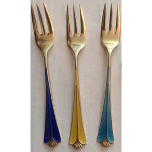 Gold Mirror Polished Unique Outstanding Multi Color Enamel Design Handle Stainless Steel Fork Spoon & Knife <b>Cutlery</b> <b>Set</b> - Product Image 1