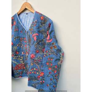 Autumn Reversible Floral Quilted Cotton <b>Jacket</b> Ladies' Short <b>Blazer</b> Style <b>Leather</b> Shell Fur Decoration Customizable Logo Bomber - Product Image 4