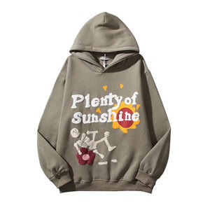 Meilleures ventes Sweats à capuche avec impression bouffante pour hommes pour l'hiver en coton avec fermeture éclair au prix d'usine - Product Image 1
