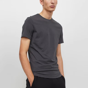 Venta al por mayor a granel barato hombre de impresión de la camiseta de sublimación 100% algodón de bambú elegante liso Slim Fit Camiseta de manga corta - Product Image 1