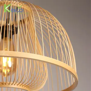 最优惠价格手工编织天然竹子照明零件家居和花园装饰悬挂式灯罩