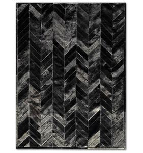 Chevron Black cowhide Carpet ผมบนหนังแฮนด์เมดพรมทันสมัยสำหรับตกแต่งบ้านและสำนักงานในร่มและกลางแจ้ง - Product Image 1
