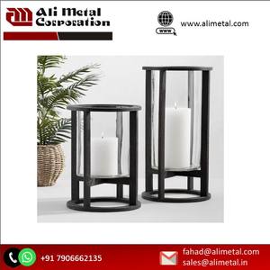 Linterna de cristal de hierro con forma de casa de estilo europeo, candelabro a prueba de viento para decoración navideña del hogar - Product Image 3