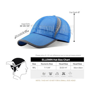 หมวกเบสบอลผ้าตาข่าย6แผงตาข่ายสำหรับผู้ชายหมวกเบสบอล2024 - Product Image 4