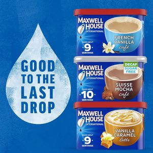 Maxwell House International Café instantané saveur vanille française style café, 4 unités Pack, 8,4 oz. Bidons - Product Image 2