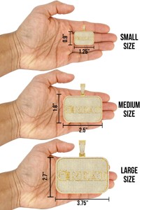 จี้ตัวอักษรไอซ์ฮิปฮอปแร็ปเปอร์ทำจากวัสดุทอง10K/14K ตามสั่ง - Product Image 3