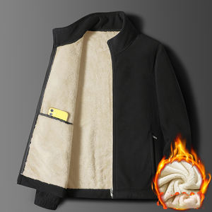 Polaire d'agneau col montant personnes âgées chaudes mode décontractée vestes pour hommes - Product Image 2