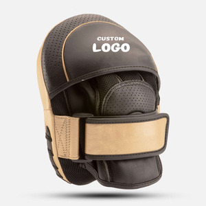 Manoplas de enfoque ganadoras negras de nuevo diseño, manoplas de enfoque de cuero de vaca genuino hechas a medida, boxeo de perforación suave - Product Image 2