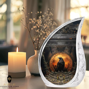 Handcrafted Black Meena Coated Aluminum <b>Urns</b> Unique Contoured Design <b>Large</b> (220 cu in) & Keepsake (3 cu in) Engravable Option - Product Image 6