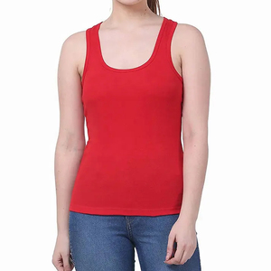 Women's Customized Color Breathable Polyester/Cotton Anti-shrink Tank <b>Top</b> Casual Fitness Wear Front Logo Knitted Fabric Made - Product Image 1