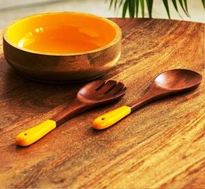 Ustensiles à salade modernes de 11 pouces, en résine écologique de luxe, compatibles lave-vaisselle, pour la maison et la cuisine, fabriqués en Inde - Product Image 4