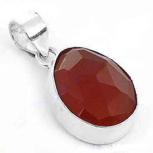 Pendentif en argent 925 avec cornaline rouge pour femmes, plaqué rhodium, or rose, pierre précieuse, bijoux religieux avec charme en rubis - Product Image 3
