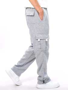 Pantalones de Forro Polar Unisex al por Mayor, Resistentes al Viento, 100% Algodón, Estilo Hip Hop, con Logotipo Personalizado, para Deportes al Aire Libre - Product Image 2