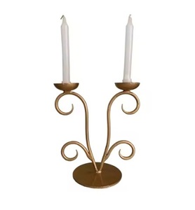 Soporte de Metal chapado en oro de alta venta, candelabro ligero para boda, hogar, decoración de Hotel, soporte de luz de vela mínimo de tendencia superior - Product Image 2