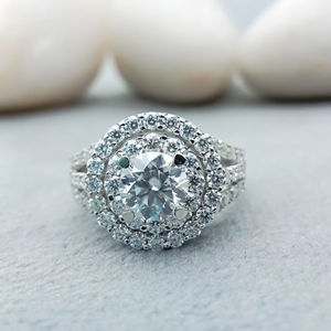 โซลิแทร์ VVS มอยส์ซาไนต์งานหมั้นของขวัญรับประกันความพึงพอใจของ100% ทอง14K/18K 925เงินสเตอร์ลิงสำหรับปาร์ตี้ - Product Image 1