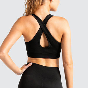 Sujetador deportivo de alto impacto para gimnasio para mujer, para correr, Fitness al aire libre, logotipo frontal, Sujetador deportivo de Yoga de estilo Simple de talla grande - Product Image 2