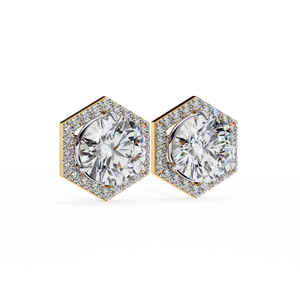 Boucles d'oreilles uniques en or 18 carats avec diamant de laboratoire, boucles d'oreilles de qualité supérieure - Product Image 5