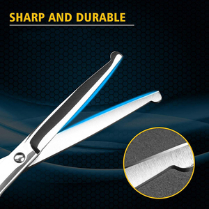 Ciseaux de toilettage pour animaux de compagnie en acier inoxydable avec bord émoussé finition miroir ciseaux de coupe de poils d'animaux avec vis réglable - Product Image 6