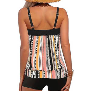 Ensemble de maillots de bain courts pour femmes, écologiques, à séchage rapide, respirants, en spandex/polyester, coupe confortable pour les vacances à la piscine - Product Image 2