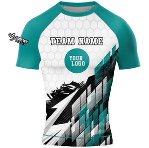 เสื้อ Rash Guard สำหรับผู้ชายพิมพ์ลายออกแบบได้ตามต้องการไม่มีบริการ OEM สำหรับยิมชุดศิลปะการต่อสู้ - Product Image 6