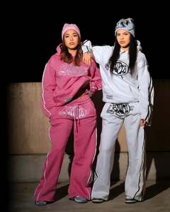 Survêtement personnalisé unisexe lavé à l'acide avec broderie Jogging en coton avec pantalon de survêtement évasé ensemble de sweats à capuche pour hommes hiver - Product Image 3
