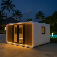 Conteneur en verre insonorisé de luxe populaire de 20 pieds maisons cabine Apple maison préfabriquée tente de camping appartement