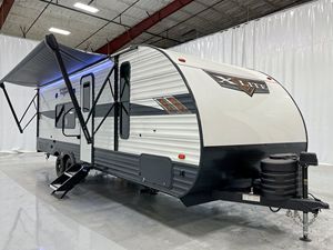 Modern Gray Mini Caravan with Slide Out Kitchen 4 Person Travel Trailer Comfortable <b>PVC</b> Floor Interior - Product Image 1