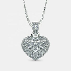 VVS Moissanite diamante corazón colgante Cadena de plata blanco plateado mujeres joyería regalo diamante colgante collar para mujer - Product Image 3