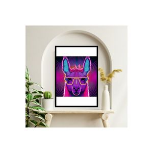 Cadre de table en MDF de qualité de grande taille 70x50cm imprimé animal lama coloré couleur non fanée 77 - Product Image 1